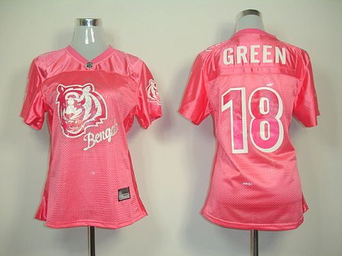 Bengals #18 A.J.Green Pink 2011 Women's Fem Fan Stitched NFL Jersey